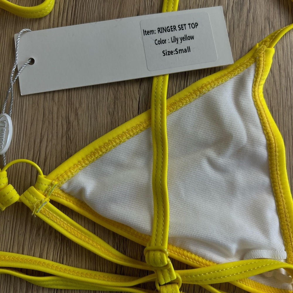 Boutine LA Bikini Ringer Top In Lilly Yellow - Picture 7 of 9